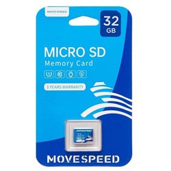 Карта флэш-памяти MicroSD 32 Гб Move Speed FT100 без адаптера (clacc 10) (black)