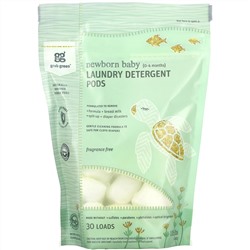 Grab Green, Newborn Baby Laundry Detergent Pods,  0-4 Months, Fragrance Free, 30 loads