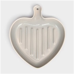 Форма для запекания керамическая "Сердце", серая, 1 сорт, Иран