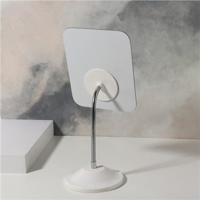 Зеркало настольное, на гибкой ножке, зеркальная поверхность 13,5 × 16,5 см, цвет белый