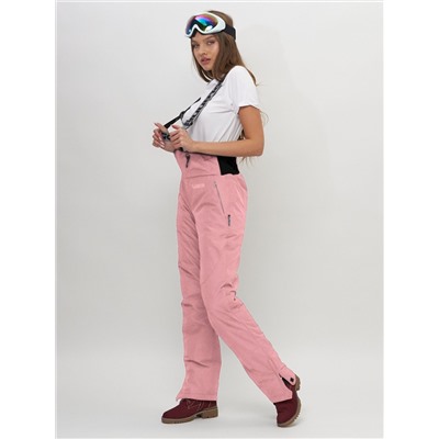 Полукомбинезон брюки горнолыжные женские розового цвета 66789R