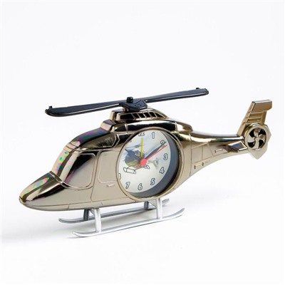 Часы - будильник настольные "Вертолет", дискретный ход, циферблат d-6.5 см, 11.5 х 27 см, АА