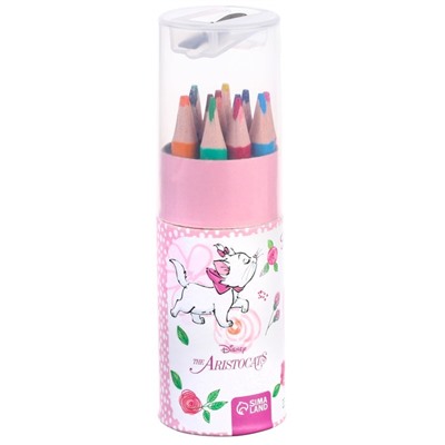 Цветные карандаши в тубусе, 12 цветов, трехгранные, Коты Аристократы