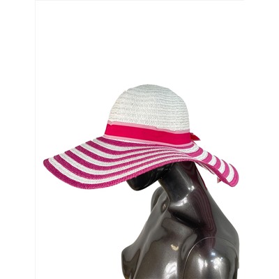 Летняя женская соломенная шляпа, цвет розовый