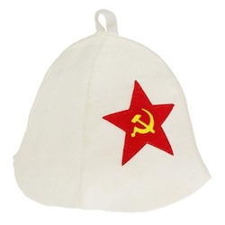 Шапка банная с аппликацией "Советская звезда"