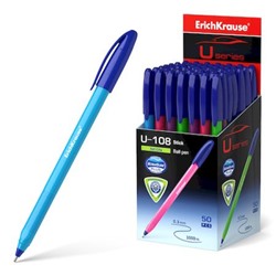 Ручка шариковая U-108 Neon Stick Ultra Glide Technology синяя 1.0мм 58092 Erich Krause