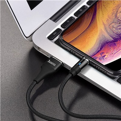 Кабель USB - Apple lightning Hoco U76 Fresh магнитный (повр. уп)  120см 2A  (black)