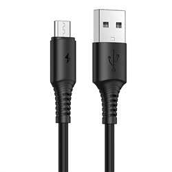 Кабель USB - micro USB Borofone BX47 Coolway  100см 2,4A  (black)