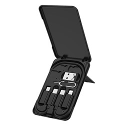 Кабель USB - Multi connector Hoco U86 Treasure Box 60W 25см 3A  (black)