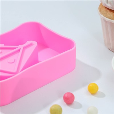 Форма для мороженого Доляна «Арбузная долька», силикон, 14×7,5×2,5 см, цвет розовый