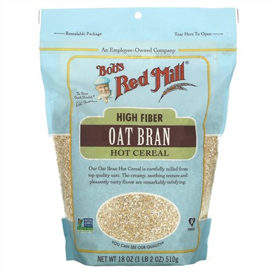 Bob's Red Mill, High Fiber Oat Bran Hot Cereal, 18 oz ( 510 g)