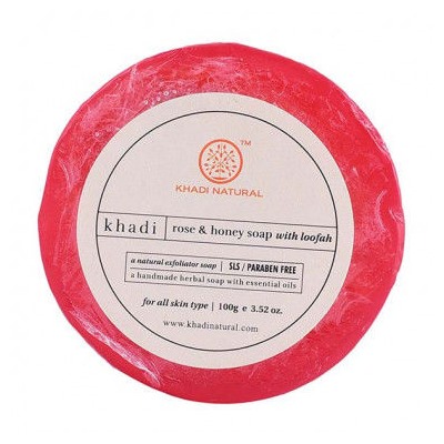 Khadi Rose Honey Loofah Soap SLS Free / Кхади Мыло "Роза И Мед С Люффой"без СЛС 100г.