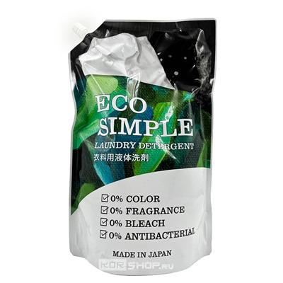Гель для стирки без отдушки запасной блок Eco Simple Rocket Soap, Япония, 1200 мл Акция