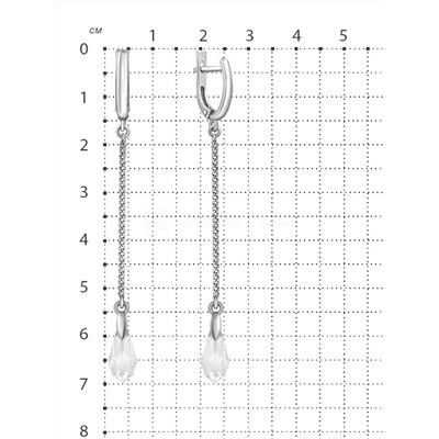 Серьги из серебра с кристаллами Swarovski родированные 925 пробы с00104р