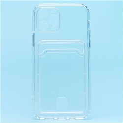 Чехол-накладка - SC276 с картхолдером для "Apple iPhone 12 Pro" (transparent)