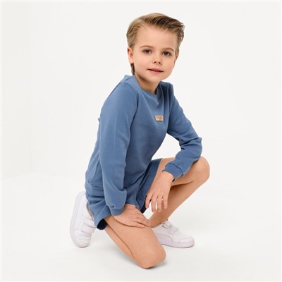Костюм детский (свитшот, шорты) MINAKU, цвет синий, рост 104 см