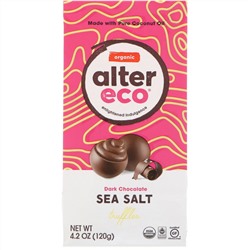 Alter Eco, Органические трюфели с морской солью, темный шоколад, 4,2 унции (120 г)