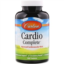 Carlson Labs, Cardio Complete, улучшанные мультивитамины для здоровья сердечно-сосудистой системы, 180 таблеток