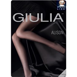 Alison 02  Giulia Тонкие фантазийные колготки, 20 ден, по всей ноге тканый узор с блестящим люрексом "горох"