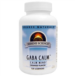 Source Naturals, GABA Calm, ГАМК, апельсиновый вкус, 120 таблеток для рассасывания