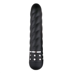 Черный мини-вибратор Diamond Twisted Vibrator - 11,4 см.