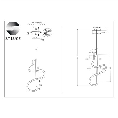 SL6102.303.16 Светильник подвесной ST-Luce Латунь/Белый LED 1*16W 4000K