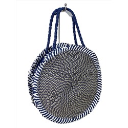 Круглая плетеная сумка из соломы, цвет синий