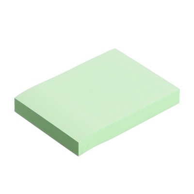 Блок с липким краем 51 мм x 76 мм, 100 листов, пастель, зелёный