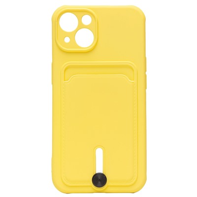 Чехол-накладка - SC304 с картхолдером для "Apple iPhone 13" (yellow)