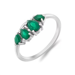 Кольцо, зеленый агат, Белиз