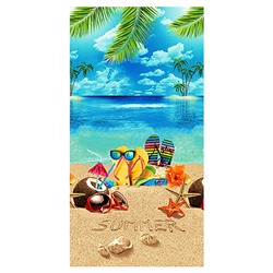 Полотенце вафельное пляжное 10992-1 Отпуск 150/75 см