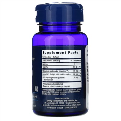 Life Extension, Super Ubiquinol, коэнзим Q10, 100 мг, пирролохинолинхинон, 10 мг, 30 капсул