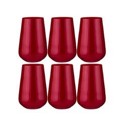 Набор стаканов 380мл 6шт SANDRA SPRAYED RED h=12,5см