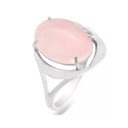 Кольцо из серебра розовый кварц, КП90