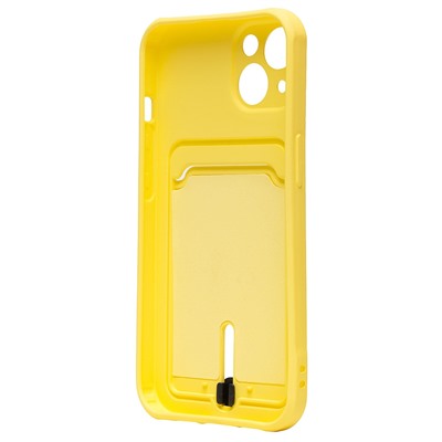 Чехол-накладка - SC304 с картхолдером для "Apple iPhone 13" (yellow)