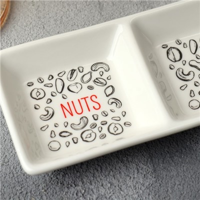 Менажница керамическая Nuts, 13.8 х 7 см, цвет белый