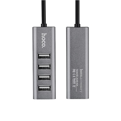 Хаб USB Hoco HB1 USB-4USB (80cm) (tarnish)