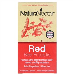 NaturaNectar, Красный пчелиный прополис, 60 вегетарианских капсул