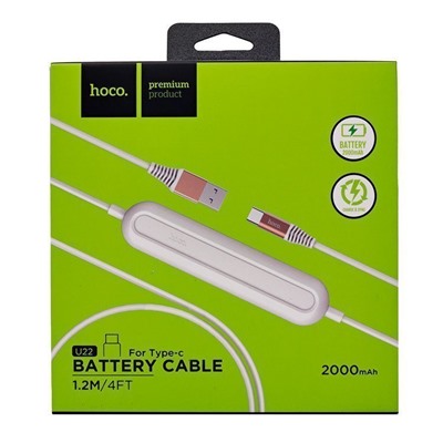 Внешний аккумулятор Hoco U22 2 000mAh USB Type-C/USB (white)