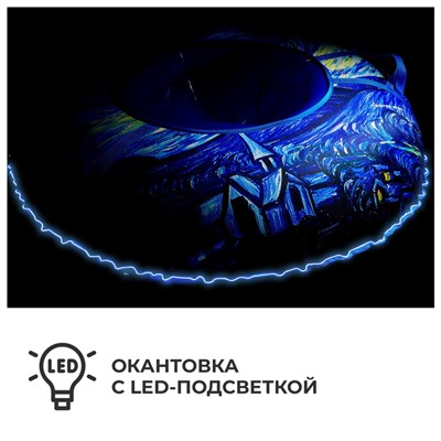 Тюбинг-ватрушка Winter Star «Звёздная ночь», LED-подсветка, диаметр чехла 120 см