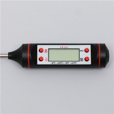 Термометр (термощуп) электронный на батарейках «Живи со вкусом», чёрный.