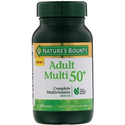 Nature's Bounty, Мультивитамин для взрослых старше 50 лет, полный комплекс мультивитаминов с D3, 80 таблеток
