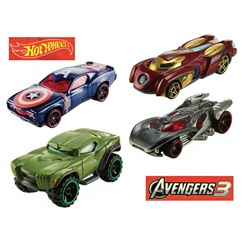 Набор коллекционных машинок "Hot Wheels Avengers 3" Супергерои, 4 шт