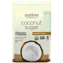 Nutiva, органический кокосовый сахар, нерафинированный, 454 г (1 фунт)