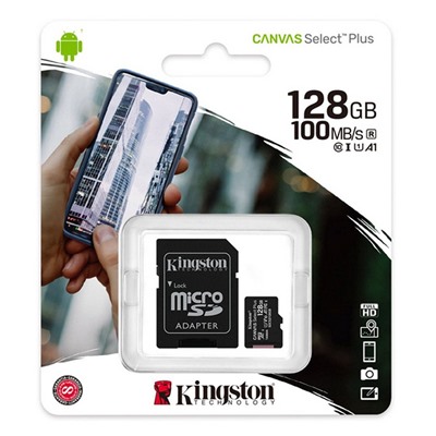 Карта флэш-памяти MicroSD 128 Гб Kingston Canvas Select Plus UHS-1, A1+ SD адаптер (205119)