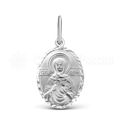 Иконка из серебра с алмазной огранкой родированная - св.Юлия 925 пробы 6-033ар