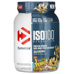 Dymatize Nutrition, ISO100, гидролизованный 100% изолят сывороточного протеина, фруктовый вкус, 725 г (1,6 фунта)