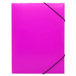 Папка на резинке А4 Double Neon DNE510PINKBL 0.5мм розовый/черный, корешок 30мм (1481562) Бюрократ