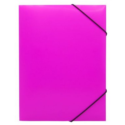Папка на резинке А4 Double Neon DNE510PINKBL 0.5мм розовый/черный, корешок 30мм (1481562) Бюрократ
