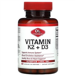 Olympian Labs, Vitamin K2 + D3, 60 Capsules